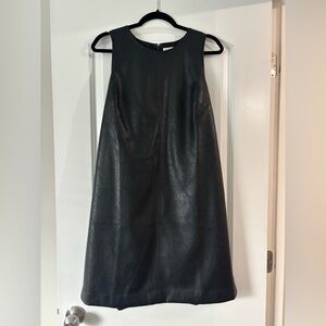 J. Crew Black Sleeveless Faux Leather Mini Dress